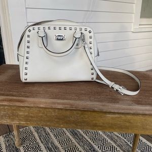 White MK over the shoulder purse